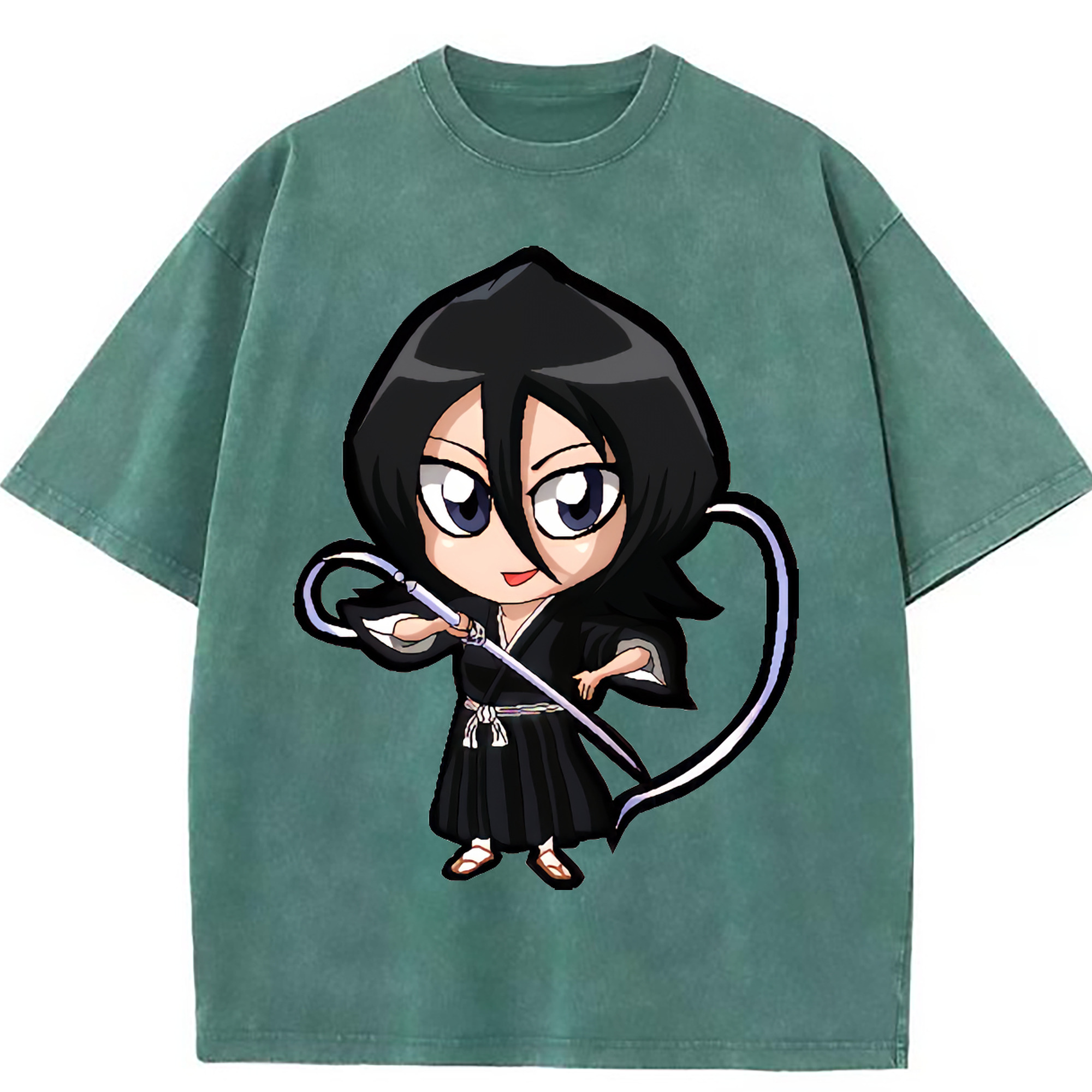（画像用） ブリーチ 朽木ルキア BLEACH Kuchiki Rukia 綿100% ヴィンテージ風 半袖Tシャツ（フロントプリント）